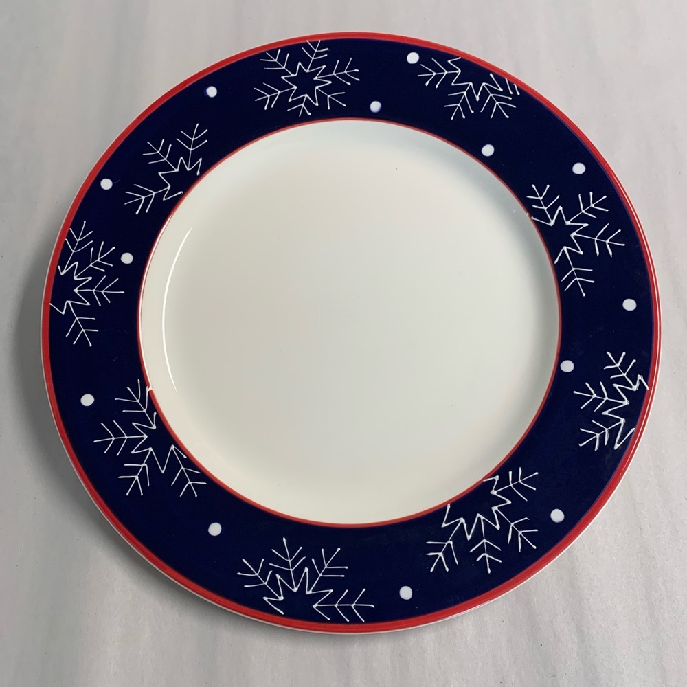 Christmas Holiday Dinner Plates SNOWMAN PORTRAITS, Set of 2
